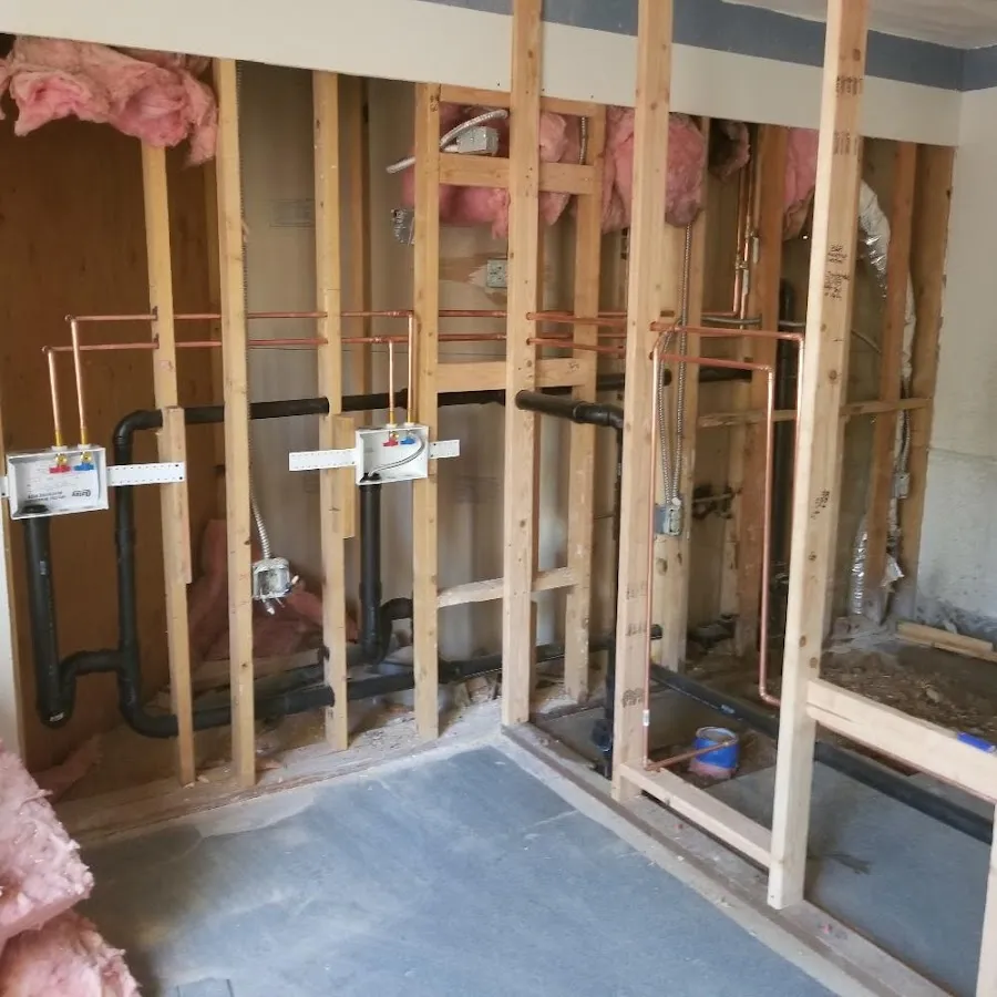 Copper pipe rough-in and plumbing installation in Grove City